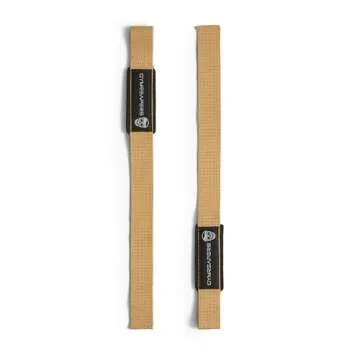 Gymreapers Lifting Wrist Straps for Weightlifting, Bodybuilding, Powerlifting, Strength Training, & Deadlifts - Padded Neoprene with 18" Cotton (Desert Tan)