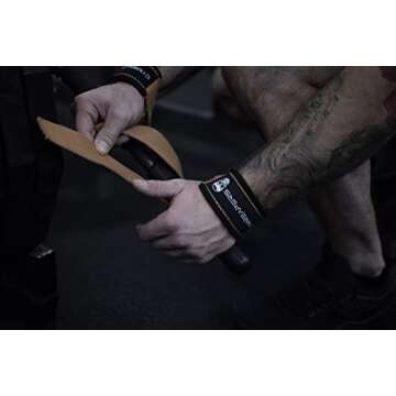 Gymreapers Lifting Wrist Straps for Weightlifting, Bodybuilding, Powerlifting, Strength Training, & Deadlifts - Padded Neoprene with 18" Cotton (Desert Tan)