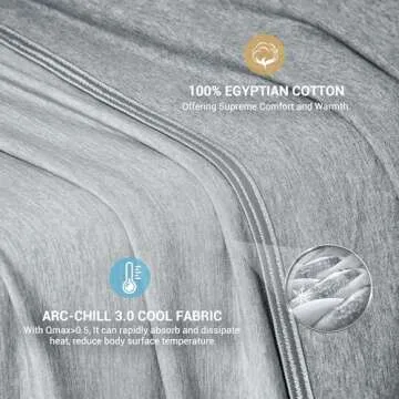 Elegear Revolutionary Cooling Blanket Throw, Absorbs Heat to Keep Body Cool for Night Sweats, Arc-Chill 3.0 Cool Fiber Q-Max>0.5 for Hot Sleepers, Lightweight Summer Cold Blankets for Sleeping, Grey
