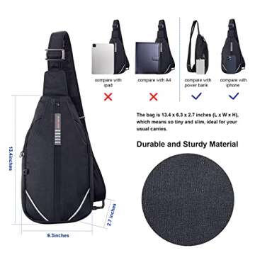 WATERFLY Anti Theft Sling Backpack for Travel and Hiking
