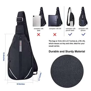 WATERFLY Anti Theft Sling Backpack for Travel and Hiking
