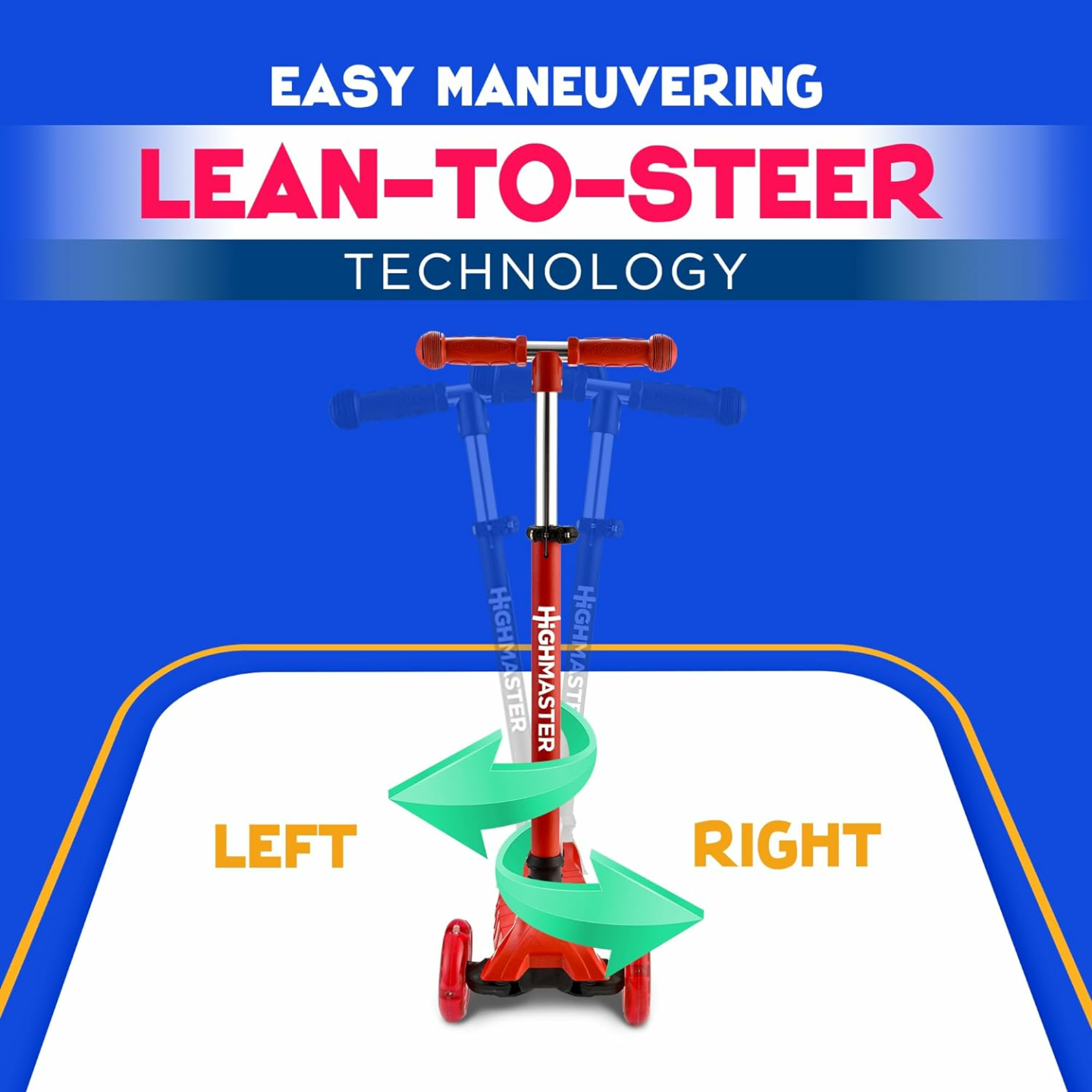 Kids 3 Wheel Scooter with LED Lights for Safety