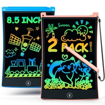bravokids 2 Pack LCD Writing Tablet with Stylus, 8.5 inch Colorful Doodle Board Drawing Pad for Kids...