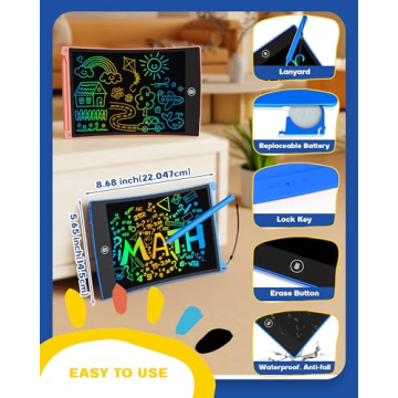 bravokids 2 Pack LCD Writing Tablet with Stylus, 8.5 inch Colorful Doodle Board Drawing Pad for Kids, Travel Games Activity Learning Toys, Birthday Gift for Age 3 4 5 6 7 8 Year Old Boys Girls