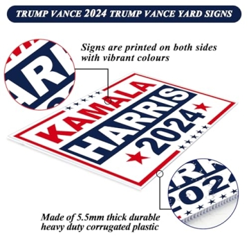 Kamala Harris 2024 Yard Signs - Double Sided