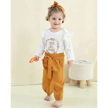 Baby Girl Clothes 6-9 Months Infant Clothes Fall/Winter Baby Girl Outfits White Long Sleeve Romper Polka Dot Pants Set 6 9-12 Months Girl Clothes