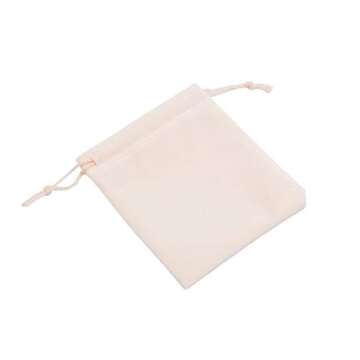 Sansam 20pcs Cream Drawstrings Velvet Gift Bags Velvet Jewelry Pouches for Wedding Favors, Candy Bags, Party Favors, 5.2x7.2''