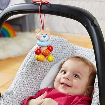 HABA Wooden Dangling Bear - Safe & Colorful Baby Toy