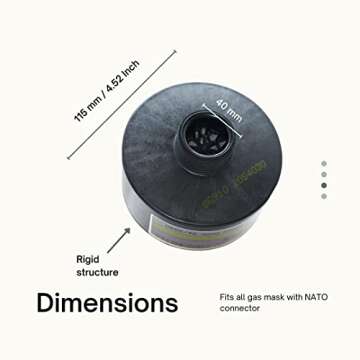 SUPERGUM Gas Mask Filter, CBRN 40mm, Certified Israeli Gas mask Filter | Long Shelf Life