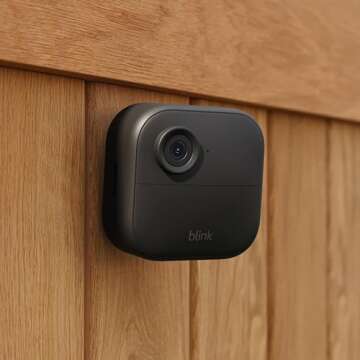 Blink Whole Home Bundle – Video Doorbell system (black), Outdoor 4 camera (black), and Mini camera...