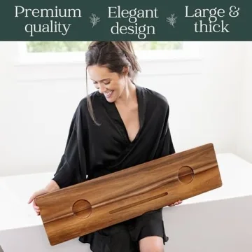 Premium Acacia Wood Bath Tray Adjustable Anti-Tip Design