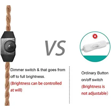 Vintage 15FT Pendant Light Cord Kit with Dimmer Switch