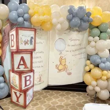 Sweet Baby Classic Winnie Pooh Baby Shower Decorations Boxes Vintage Theme Bear Wooden Party Decor Table Centerpieces Background Decoration Gender Neutral