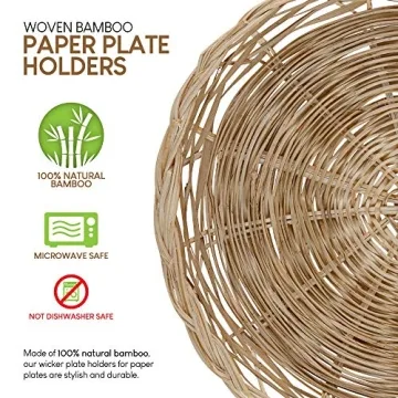 Stylish Bamboo Paper Plate Holders - Durable & Reusable