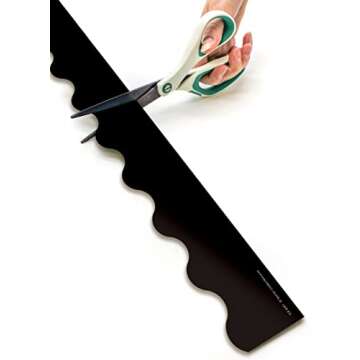 Teacher Created Resources Black Scalloped Rolled Border Trim - 50ft - Decorate Bulletin Boards, Walls, Desks, Windows, Doors, Lockers, Schools, Classrooms, Homeschool & Offices