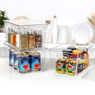 Vtopmart Clear Stackable Storage Bins for Home Organization