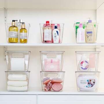 Vtopmart Clear Stackable Storage Bins for Home Organization