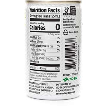 Matcha Love Green Tea Unsweetened Energy Shots, 5.2 Oz, Pack of 20