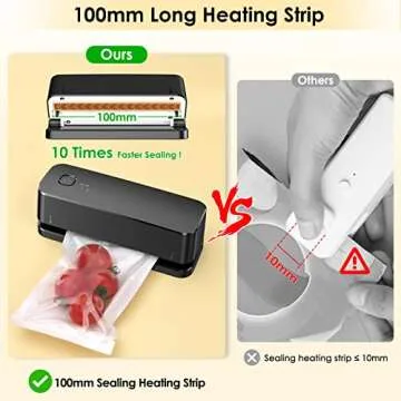FEPPO Mini Bag Sealer, Bag Sealer Heat Seal Rechargeable Quick Seal Bags Machine, 3 Adjustable Gears Chip Bag Sealer with 3000mAh Battery 3.9" Heating Strip For Snack Bags Mylar Bags Food Storage