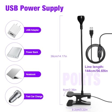 AORAEM LED Nail Lamp with Flexible Gooseneck for Gel Nails