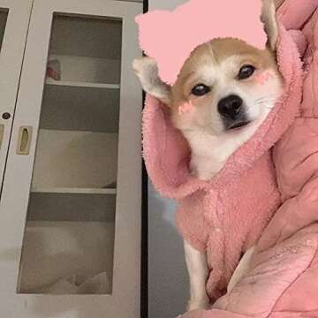 Flutnel Windproof Dog Hoodie Pink Dog Sweaters for Dog Pajamas Winter Warm Dog Coat Cold Weather Dog Jacket Puppy Small Medium Dog Clothes