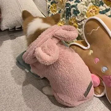 Flutnel Windproof Dog Hoodie Pink Dog Sweaters for Dog Pajamas Winter Warm Dog Coat Cold Weather Dog Jacket Puppy Small Medium Dog Clothes