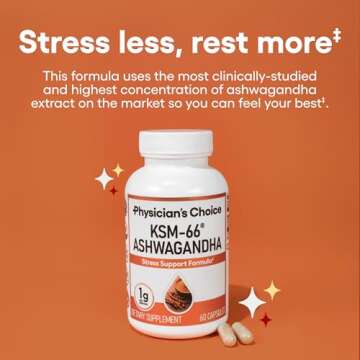 KSM-66 Ashwagandha Root Powder Extract - Stress, Mood, & Athletic Support - 1,000 MG of Clinically Studied KSM66 & Black Pepper for Maximum Absorption - 5% Withanolides - 60 Vegan Capsules