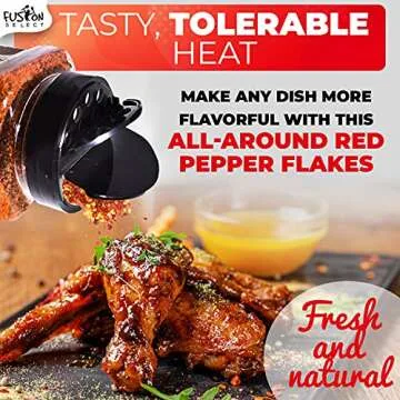 Fusion Select Korean Premium Non-GMO Gluten Free Red Chili Pepper Flakes Powder, Crushed Red Pepper Premium Gochugaru For Kimchi Seasoning, Chicken, Pork, Fish, Vegetables Hot Pepper Flakes (6 Oz Jar)