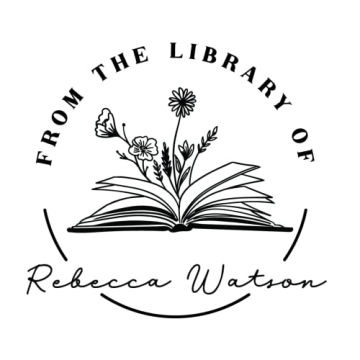 from The Library of | Ex Libris | Floral Book Stamp | Personalized Teacher Stamp | Custom Monogram S...