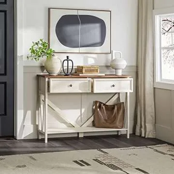 Walker Edison Entry Table with 2 Drawers for Elegant Storage