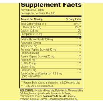 Spring Valley Probiotic Multi-Enzyme Digestive Formula Tablets, 200 ct - A Comprehensive Blend of Pr...