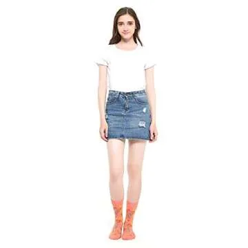 WeciBor Women's Funny Colorful Pattern Socks, 5 Pairs Multicolor Flower, Size 8-12