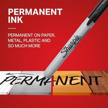 Sharpie Retractable Permanent Markers, Fine Tip Marker Set, Office Supplies, Teacher Supplies, Black...