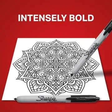 Sharpie Retractable Permanent Markers, Fine Tip Marker Set, Office Supplies, Teacher Supplies, Black, 12 Count