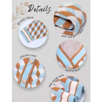 Kedera Women's Oversized Cardigan Sweaters 3/4 Sleeve Open Front Soft Knit Plaid Sweater 2024 Outerwear