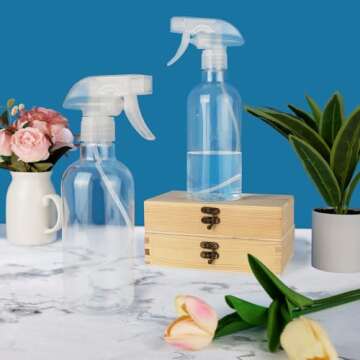 Versatile DIYSELF 2 Pack Spray Bottles - Adjustable Nozzles, Durable Design