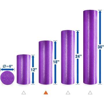 Yes4All Soft-Density Foam Roller for Yoga and Fitness - 36 inch Purple