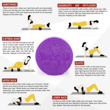 Yes4All Soft-Density Foam Roller for Yoga and Fitness - 36 inch Purple