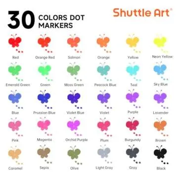 Shuttle Art Dot Markers, 30 Colors Washable for Toddlers with Free Activity Book, Bingo Daubers Supp...