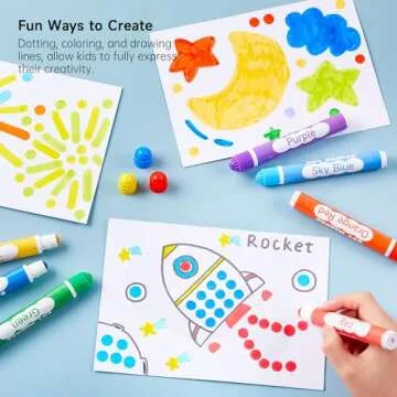 Shuttle Art Dot Markers, 30 Colors Washable for Toddlers with Free Activity Book, Bingo Daubers Supplies for Kids Preschool Children, Non Toxic Water-Based Dot Art Markers