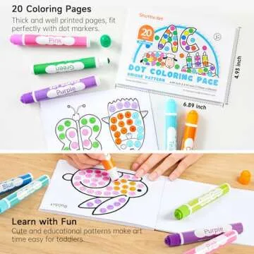Shuttle Art Dot Markers, 30 Colors Washable for Toddlers with Free Activity Book, Bingo Daubers Supplies for Kids Preschool Children, Non Toxic Water-Based Dot Art Markers