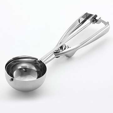 YWQ Stainless Steel Ice Cream Scoop Set, Cookie Scoop Set, 3 PCS Metal Trigger Ice Cream Scoops Include Large-Medium-Small Size Balls