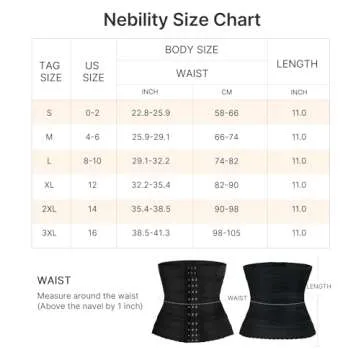 Nebility Waist Trainer for Women Corset Shapewear Tummy Control Segmented Waist Cincher Workout Girdle(Black, M)