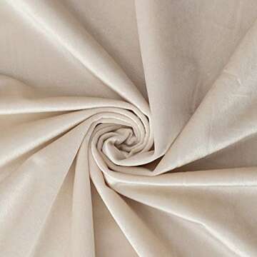 PY HOME & SPORTS Beige Velvet Curtains 63 Inches Luxury Long Blackout Bedroom Darkening Window Curtain Drapes Thermal Insulated for Bedroom & Living Room 2 Panels (52x63 Inch, Beige)