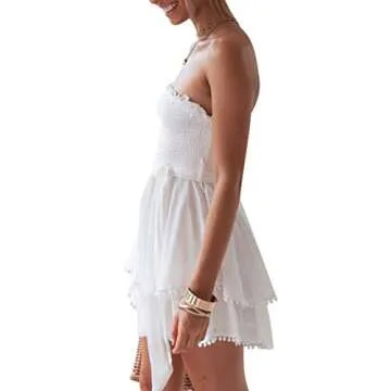 BerryGo Stylish Off Shoulder Ruffle Romper for Women