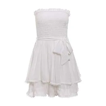 BerryGo Stylish Off Shoulder Ruffle Romper for Women