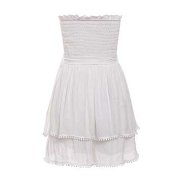 BerryGo Women's Sexy Off Shoulder Ruffle Romper Cotton Backless Short Jumpsuit White M