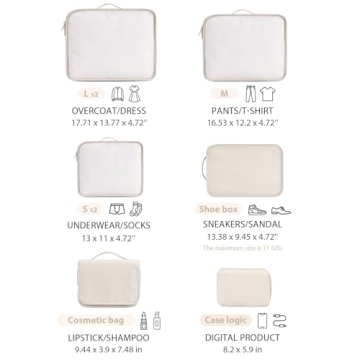 DIMJ 8-Piece Packing Cubes for Organized Travel