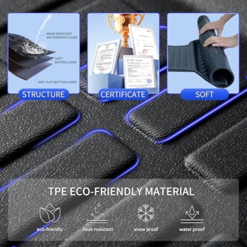 KELCSEECS Floor Mats for Chevrolet Suburban & GMC Yukon XL 7 Seats