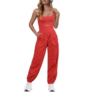 Panadila Womens Athletic Romper Workout One Piece Jumpsuit with Pockets Long Pants Onesie Activewear...